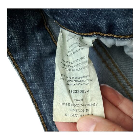 LEE Womens Plus Size 24W M Cropped Capri Cotton Blend Blue Jeans 22" Inseam - Picture 5 of 6